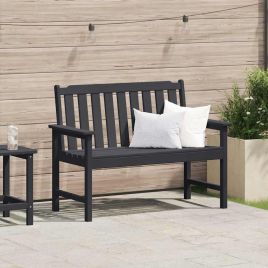 Garden Bench Black 120 cm HDPE