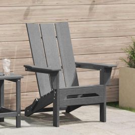PAOFORD Folding Adirondack Chair Light 80.5x74.5x92 cm HDPE - Grey