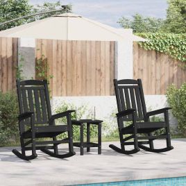 TITHAL Rocking Chair 2 pcs 92x70x108 cm Polyethylene - Black
