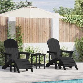 TITHAL Garden Chair 2 pcs 83x74x92 cm Polyethylene - Black