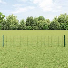 Euro Fence with 5 U Posts Green 0.4x10 m Steel