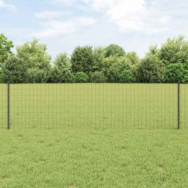 Euro Fence with 22 U Posts Grey 0,6x50 m Steel