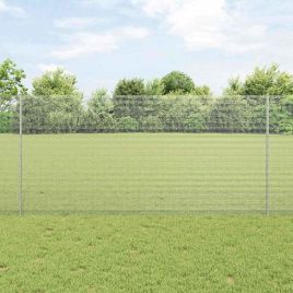 Welded Wire Fence with 10 U Posts Silver 1.2x10 m Steel