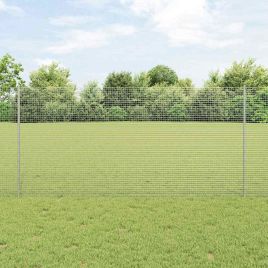 Welded Wire Fence with 10 U Posts Silver 1.2x10 m Steel