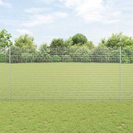 Welded Wire Fence with 10 U Posts Silver 1.6x10 m Steel