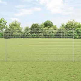 Welded Wire Fence with 10 U Posts Silver 1.6x10 m Steel