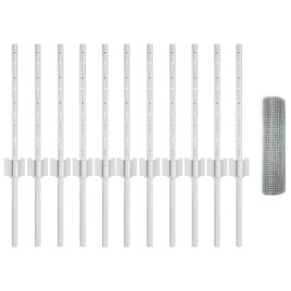 Welded Wire Fence with 11 U Posts Silver 0.4x25 m Steel