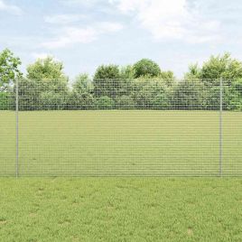 Welded Wire Fence with 22 U Posts Silver 1.2x25 m Steel