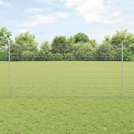 Welded Wire Fence with 22 U Posts Silver 1.2x25 m Steel