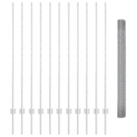 Welded Wire Fence with 22 U Posts Silver 1.4x25 m Steel