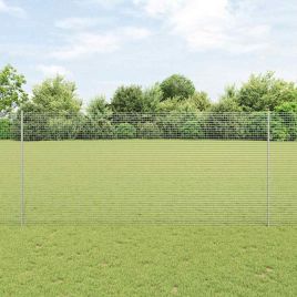 Welded Wire Fence with 22 U Posts Silver 1.4x25 m Steel