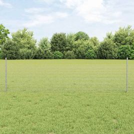 Welded Wire Fence with 22 U Posts Silver 0.5x50 m Steel