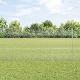 Welded Wire Fence with 44 U Posts Silver 1.5x50 m Steel