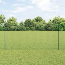 Welded Wire Fence with 5 U Posts Green 1.6x10 m Steel