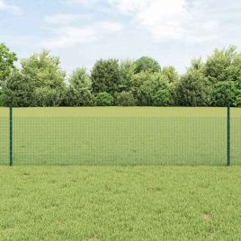 Welded Wire Fence with 11 U Posts Green 0.5x25 m Steel
