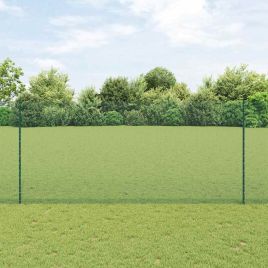 Welded Wire Fence with 11 U Posts Green 1.4x25 m Steel