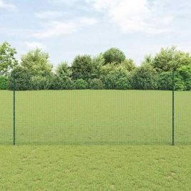 Welded Wire Fence with 11 U Posts Green 1.4x25 m Steel