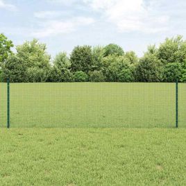 Welded Wire Fence with 22 U Posts Green 0.6x50 m Steel