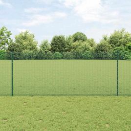 Welded Wire Fence with 22 U Posts Green 1x50 m Steel
