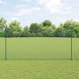 Welded Wire Fence with 22 U Posts Green 1.5x50 m Steel