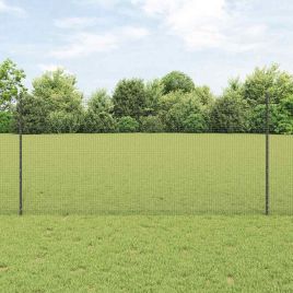 Welded Wire Fence with 22 U Posts Grey 1.2x25 m Steel