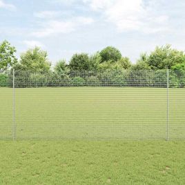 Welded Wire Fence with 22 U Posts Grey 1.4x25 m Steel