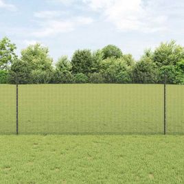 Welded Wire Fence with 88 U Posts Grey 1x100 m Steel