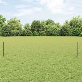 Fence Posts 5 pcs U-Channel Grey 40 cm Steel