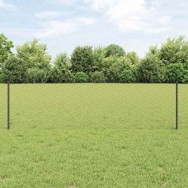 Fence Posts 11 pcs U-Channel Grey 60 cm Steel