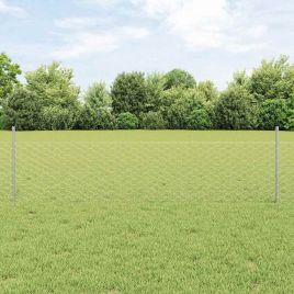 Garden Fence Set Set of 2 Galvanised steel 25 x 0.5 m Durable