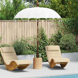 WAHMERE Balinese Parasol (180-190)x260 cm Cotton and solid Wood - Cream