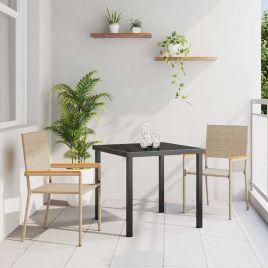 VAVCOVE Garden Stacking Chairs 2 pcs and Brown - Cream