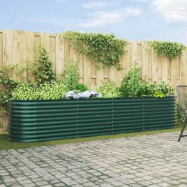 NEMVALE Garden Raised Bed 400x80x81 cm Steel - Green