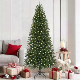 COZLYN Artificial Christmas Tree with 300 LEDs Green 180 cm PE and PVC
