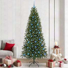 COZLYN Artificial Christmas Tree with 300 LEDs Green 240 cm PE and PVC