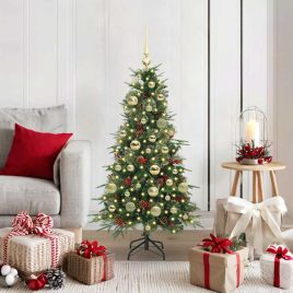 COZLYN Artificial Hinged Christmas Tree Green 120 cm PE and PVC