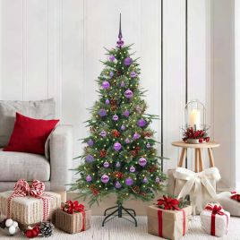 ELMIX Artificial Hinged Christmas Tree Green 150 cm PE and PVC