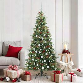 ELMIX Artificial Hinged Christmas Tree Green 180 cm PE and PVC