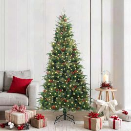 ELMIX Artificial Hinged Christmas Tree Green 210 cm PE and PVC