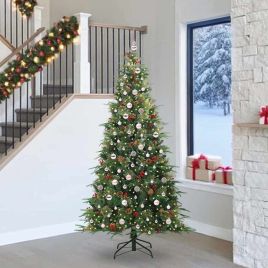 ELMIX Artificial Hinged Christmas Tree Green 240 cm PE and PVC