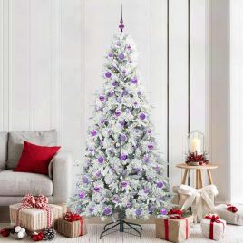 COZZIN Artificial Hinged Christmas Tree Green 210 cm PE and PVC