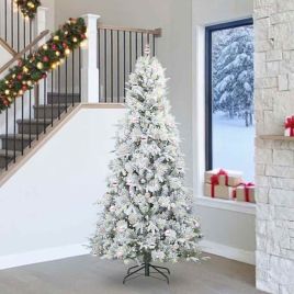 COZZIN Artificial Hinged Christmas Tree Green 240 cm PE and PVC