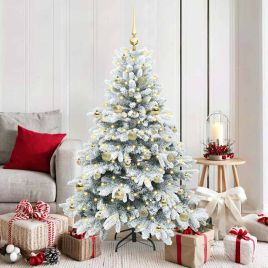 EMBERA Artificial Christmas Tree with 150 LEDs Green 150 cm PE and PVC