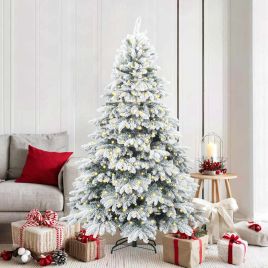 EMBERA Artificial Christmas Tree with 300 LEDs Green 180 cm PE and PVC