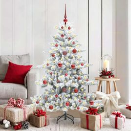 ELSERA Artificial Hinged Christmas Tree with 150 LEDs 150 cm PVC