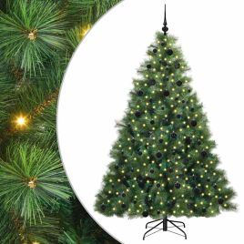 ELSERA Artificial Christmas Tree with 300 LEDs Green 210 cm PE and PVC