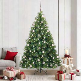 ELSERA Artificial Christmas Tree with 300 LEDs Green 210 cm PE and PVC