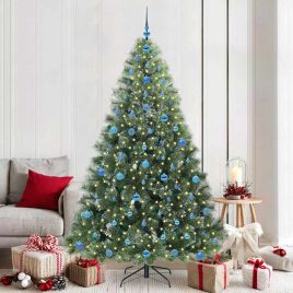 FIRILO Artificial Christmas Tree with 300 LEDs Green 210 cm PE and PVC