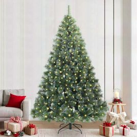 FIRILO Artificial Christmas Tree with 300 LEDs Green 240 cm PE and PVC
