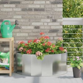 CLSRIDG Planter 90x45x35 cm Galvanised Steel - Silver